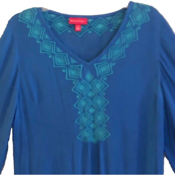Lilly Pulitzer Bluebell Tunic Top Womens Sz S Palm Beach Embroidered Gauze Boho - Picture 4 of 11